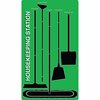5S Supplies 5S Housekeeping Shadow Board Broom Station Version 9- Green Board / Black Shadows No Broom HSB-V9-GREEN-BO